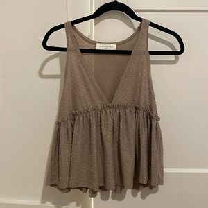 American Threads Top- Taupey Grey